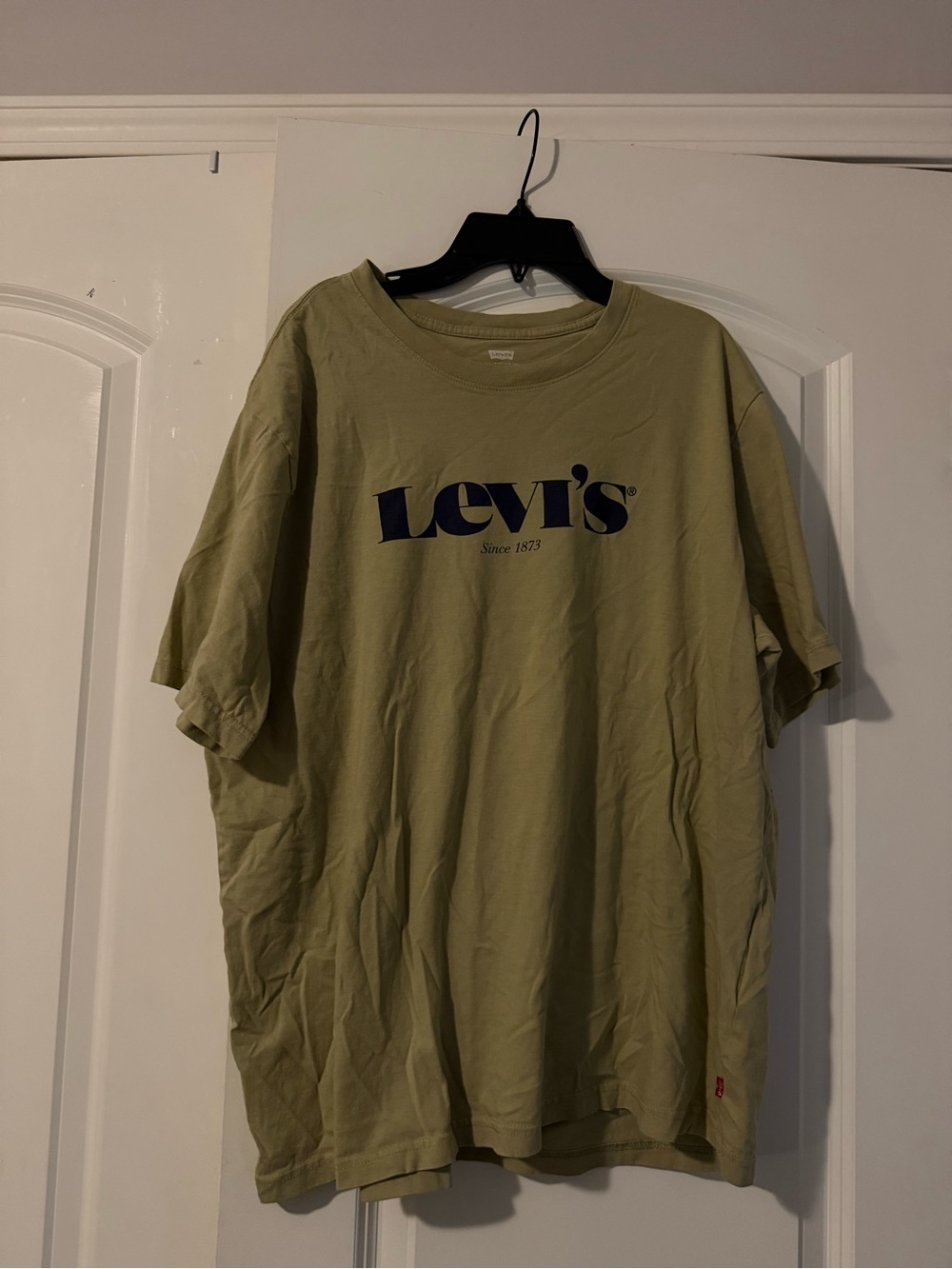 Levi's Olive Green Short Sleeve Logo Tee with Navy Print
